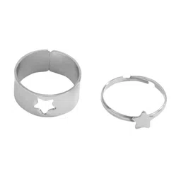 Pinapes Set Of 4 Silver-Plated & Adjustable Finger Ring image 2