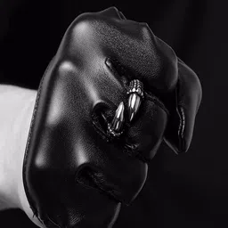 MEENAZ Silver-Plated Textured Adjustable Dragon Claw Finger Ring image 2