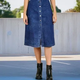 aksha creation Women Solid A-line Dark Blue Skirt-picture-24