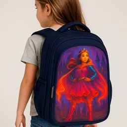 mous Trendy Princess Navy Blue Backpack – Comfortable & Long Lasting Waterproof School Bag-picture-15