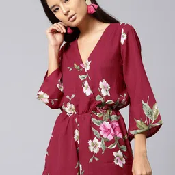 sassafras Women Maroon Romper image 1