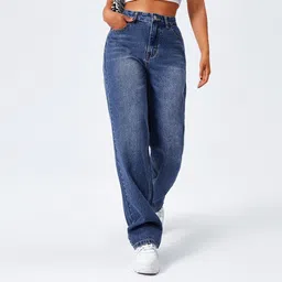 dwarkeshfashion Women Regular High Rise Dark Blue Jeans-picture-18