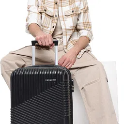 yayavar Hard Body Set of 3 Luggage 4 Wheels - Cairo - Black image 3