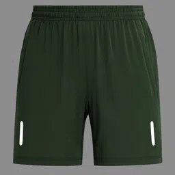 Solid Men Dark Green Casual Shorts-image-14