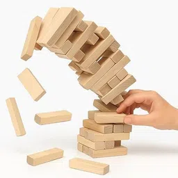 arovemic Premium Jenga Set with 54 Wooden Pieces | Tabletop Game image 1