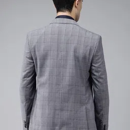 park avenue Men Checkered Single Breasted Formal Blazer image 4