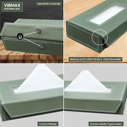 vibmax Tissue Holder Box PU Leather For Office Home Car Vehicle Tissue Dispenser image 3