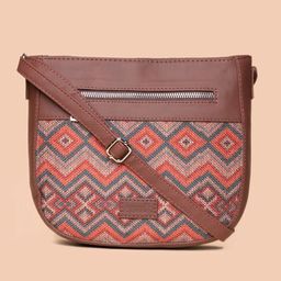 ZOUK Geometric Printed Structured Sling Bag-picture-42