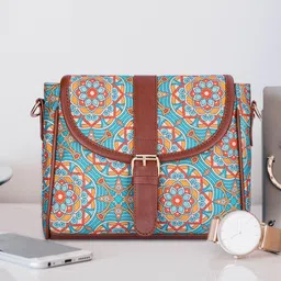 THE CLOWNFISH Ethnic Motifs Printed Structured Sling Bag-picture-25