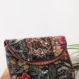 HANDICRAFT PALACE Ethnic Motifs Embroidered Structured Sling Bag-picture-12