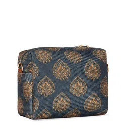 THE CLOWNFISH Isla Women Peacock Blue Ethnic Motifs Structured Sling Bag image 5