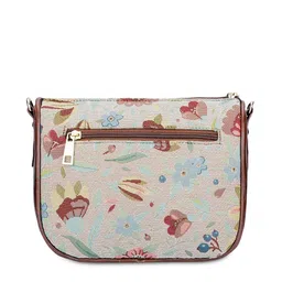 THE CLOWNFISH Floral Printed Structured Sling Bag image 2