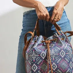 Chumbak Aztec Printed PU Bucket Sling Bag image 5