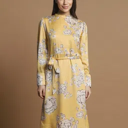 Allen Solly Woman Yellow Print Long Dress-picture-45