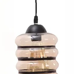 Areezo Black Glass Textured Cylinder Ceiling Lamp image 2