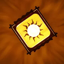 US DZIRE Brown Ganesh Textured Traditional Wooden Ceiling Lamp image 2