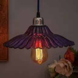 Homesake Violet Textured Glass Pendant Hanging Ceiling Lamp-picture-37