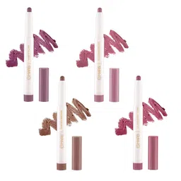 MARS Poppins 4Pcs Crayon Lipstick-1.3gEach-RaspberyPink-BlushingNude-CoffeeBrown-VampyPlum image 1