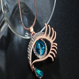 UNIVERSITY TRENDZ Gold-Plated Evil-Eye Pendant With Chain image 1