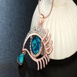 UNIVERSITY TRENDZ Gold-Plated Evil-Eye Pendant With Chain image 2