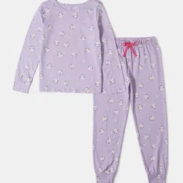 Jockey Girls Set of Super Combed Cotton Relaxed Fit Printed Tshirt And Lounge Pants-RG16-picture-42