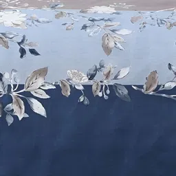 Laying Style Grey & Blue Floral Printed Double King Bedding Set image 2