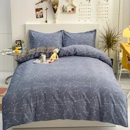 JC HOME Pure cotton Grey Printed Bedding Set image 4