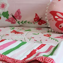 Silverlinen Kids Pink & Red Cotton 4 Piece Single Superfine Pure Cotton Bedding Set image 3