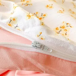 JC HOME Pink & White Floral Printed Double King Bedding Set image 2