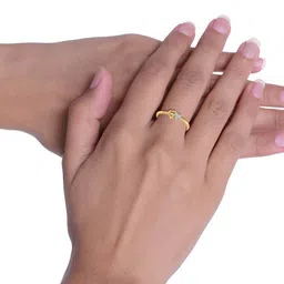 KUBERBOX Tocco Hearts 18KT Gold Diamond Studded Ring - 1.98gm image 2