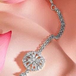 Rubans Rhodium-Plated Artificial Stones Studded Maang Tikka Head Jewellery-picture-19