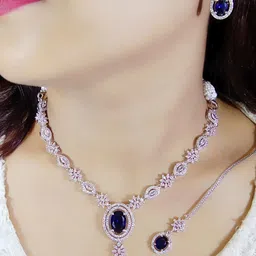 Ladymania American Diamond Studded Jewellery Set-picture-30