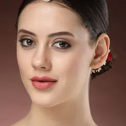 NVR Gold-Plated Cubic Zirconia Studded Borla Maang Tikka image 5