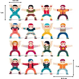 raindrops Wooden Balancing Toys for Kids Stack and Balance Human Tower, Hercules balance image 5