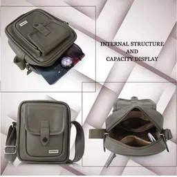 Veneer Men Structured Vegan Leather Sling Bag image 3