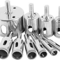 nitya 10pc 8-50mm Diamond Drill Bit Cutter Hole Saw Tool Set for Glass Tile Ceramic CUTTING TOOL image 1
