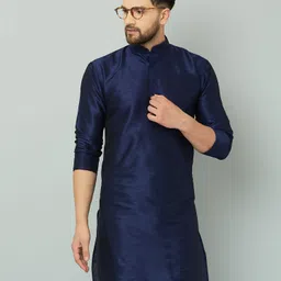 benstitch Men Solid Silk Blend Straight Kurta-picture-28