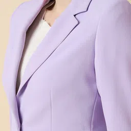 allen solly Women Solid Single Breasted Formal Blazer image 5