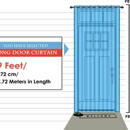 flipkart smartbuy 274.32 cm (9 ft) Polyester Room Darkening Long Door Curtain (Pack Of 4) image 3