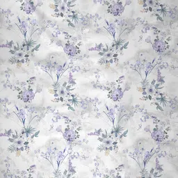 Lavender Floral Polyester 5 Ft Sheer Eyelet Window Curtains (Set of 2) by ROSARAHOME image 5