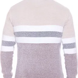 himyug Men Colorblock Round Neck Gold Sweater image 2