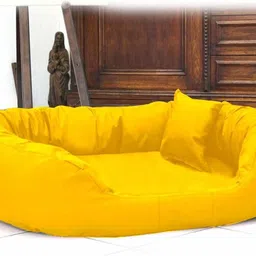 heaven luxurious Reversible Dual Soft Velvet Luxury Yellow Sofa PET Bed for Dog CAT Puppy Rabbit M Pet Bed-picture-28