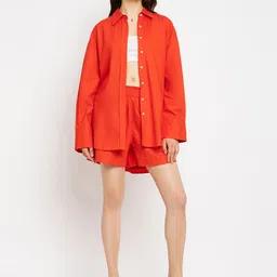 Uptownie Cotton Two Piece Shorts & Shirt Set-image-53