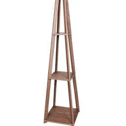 Homesake Orange Wooden 3 Layer Shelf Floor Lamp with Shade image 4