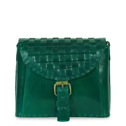 Goatter Green Leather Structured Sling Bag image 1