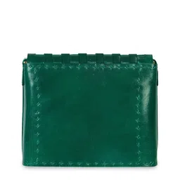 Goatter Green Leather Structured Sling Bag image 4