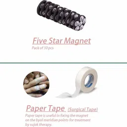 netclub NVC- 446 Acupressure Magnet Combo Set Contain Byol, Bar, Chakra, 5 Star Magnets (10 each) & Paper Tape (Natural Care) advance finger massager thumb pad For Stress and Pain Relief mini kit Massager image 3