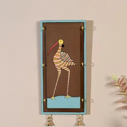 AAKRITI ART CREATIONS Curious Crane Crafted Wooden Key Holders-picture-27