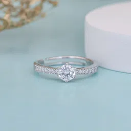 Ornate Jewels 925 Sterling Silver American Diamond Solitaire Adjustable Ring for Women-picture-23