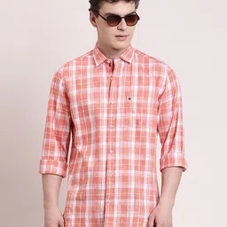 turtle Men Slim Fit Checkered Spread Collar Casual Shirt-picture-15